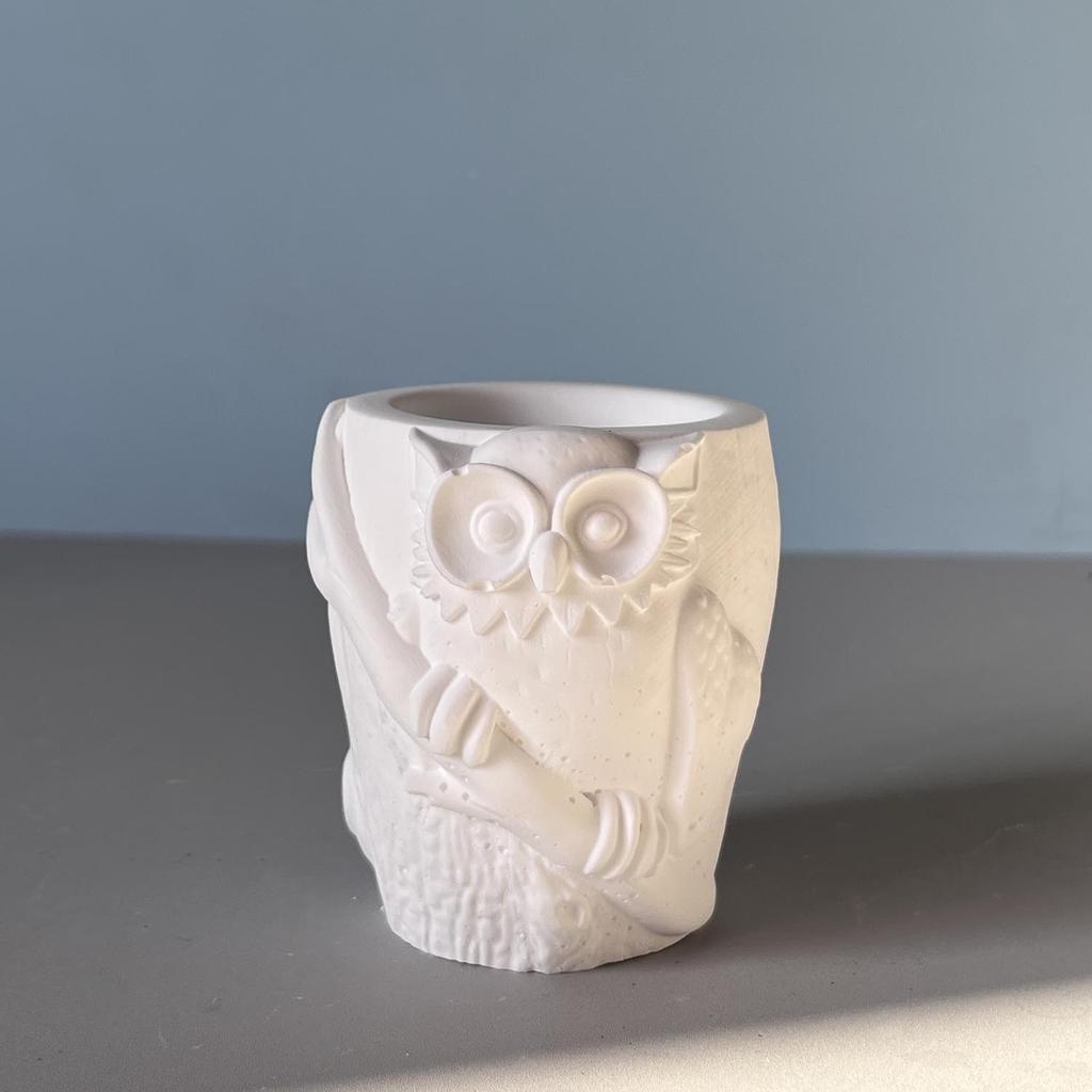 Форма для цементного горшка Гибкая силиконовая форма Сова Форма для ароматических свечей Высокое качество Для художественного творчества Домашний декор Поделки своими руками
