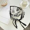 Black Sexy Hair Scarf Triangle Headband Women Embroidery Flower Sheer Headscarf French Vintage Kerchief Travel Photo Accessories