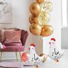 6 Pcs Walking Chicken Balloons White Black Latex Chicken Balloons Standing Farm Animals