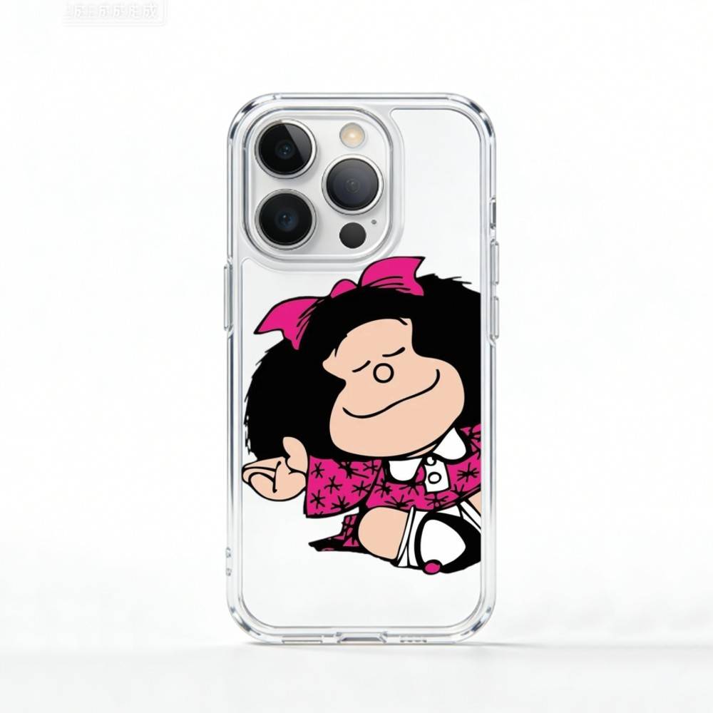 Милый M-Мафальда C-Мультфильм Чехол для телефона Для iPhone 17 16 15 14 13 12 11 Mini Pro Max Plus Прозрачная крышка