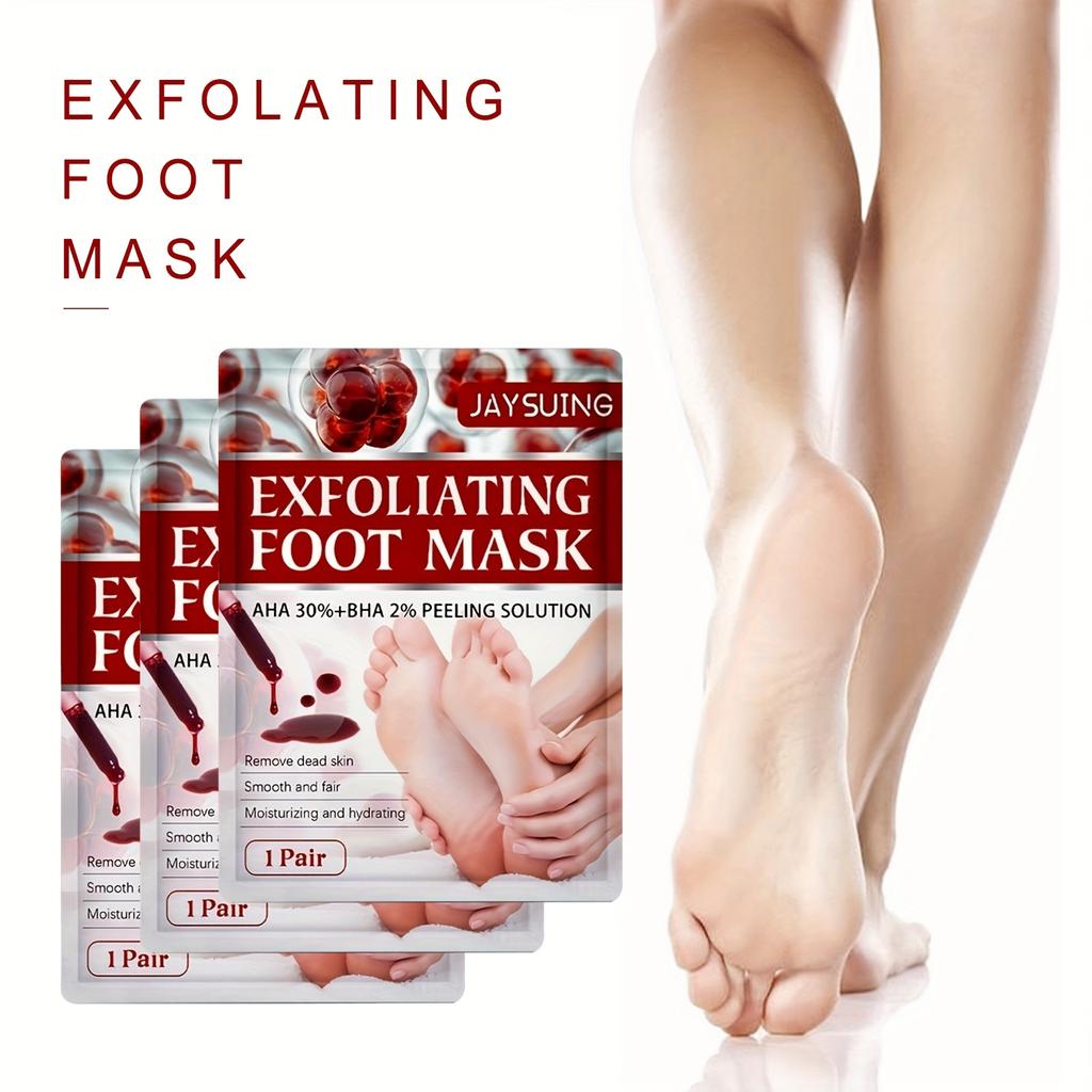 Exfoliating Foot Mask Set Reveal Smooth Soft Feet with AHA & BHA Exfoliation Dead Skin Removal Moisturizing and Hydrating for Dry Rough Cracked Feet