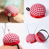 Plaid Button Storage Holder Grids Needle Sewing Pin Cushion Wrist Strap Tool