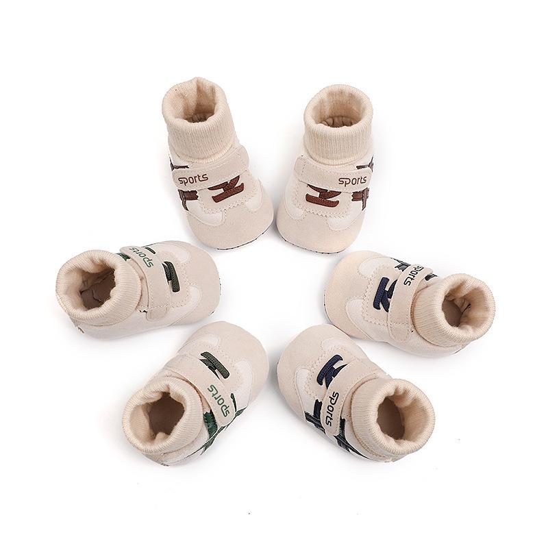 Детские унисекс хлопковые ботиночки-носочки: Нескользящая, Утолщенная обувь для новорожденных, готовящихся к ходьбе (0-1 год)
