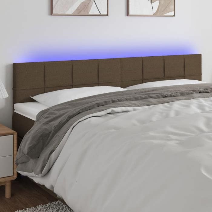 VidaXL LED Headboard Bedroom Furniture Double Bed Accessory Head of Bed Frame Interior Taupe 3121622