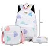 3 шт. Женский дорожный школьный рюкзак с ланч-боксом, пеналом, большой вместимости, студенческий рюкзак, студенческий рюкзак, рюкзаки с мультяшным рисунком
