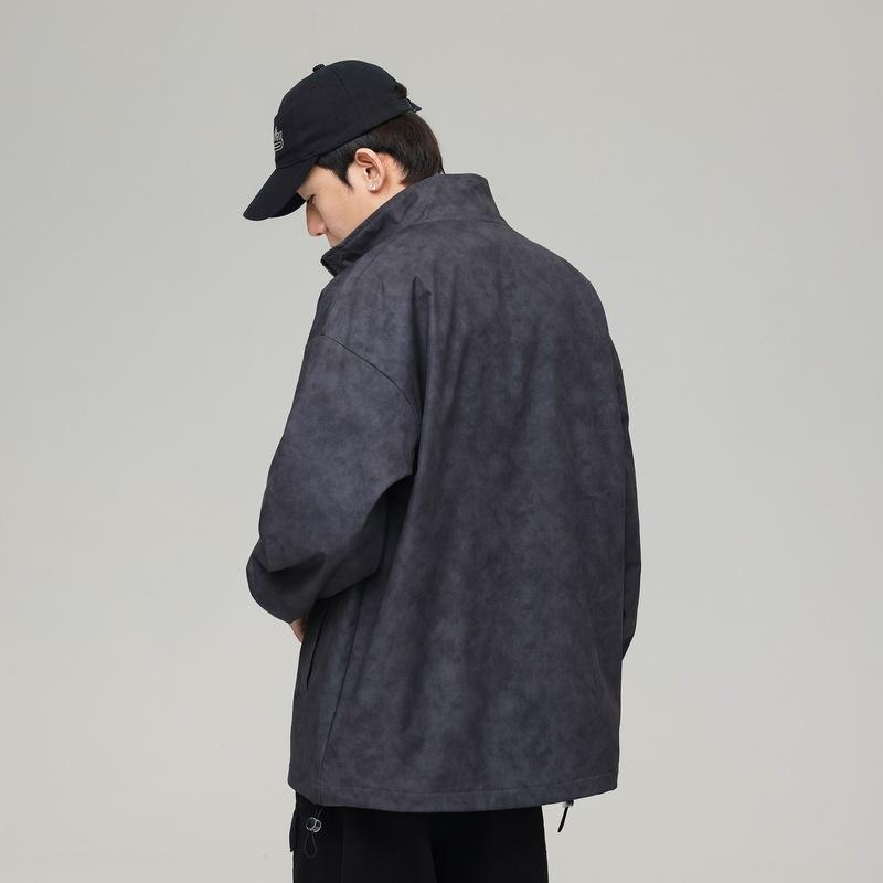 Трендовое повседневное пальто мужское весна и осень новая свободная уличная мода подростковая простая куртка Tide