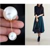 New Large Double Headed Pearl Insert Pin Collar Brooch One Line Breast Pin Cardigan Scarf Shawl Neck Brooch