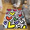 1Pc Colorful Heart Rug, Office Carpet Indoor Outdoor Doormat, Non-Slip, Comfortable, Living, Christmas Halloween,  Xmas Gift G1115