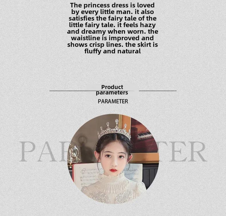 Стильное зимнее платье принцессы 2024 года для девочек: Элегантный костюм для выступления девочки-цветочницы и фортепиано