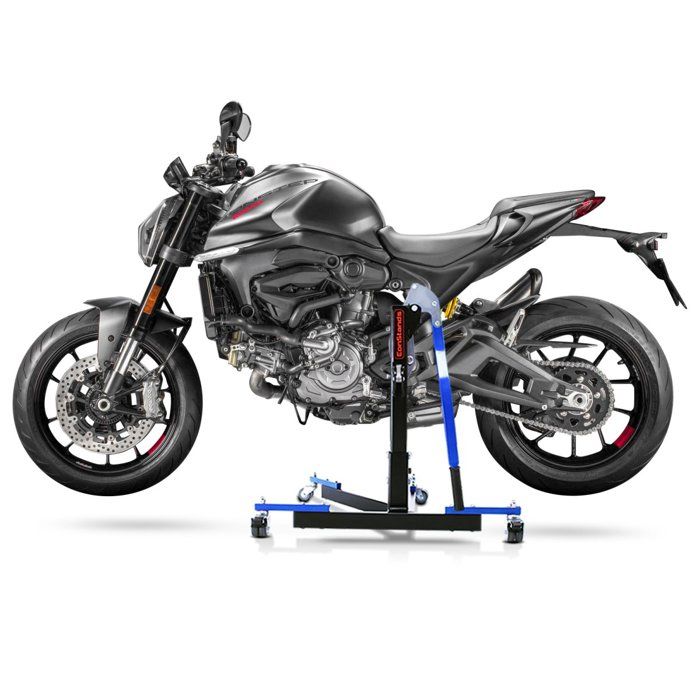 Béquille d'atelier centrale CONSTANDS Power Evo Ducati Monster 937 (2021-2025) Capacité 300 kg Bleu
