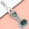 Pendant Emerald Quartz Gemstone Gift For Her Silver Jewelry 3"