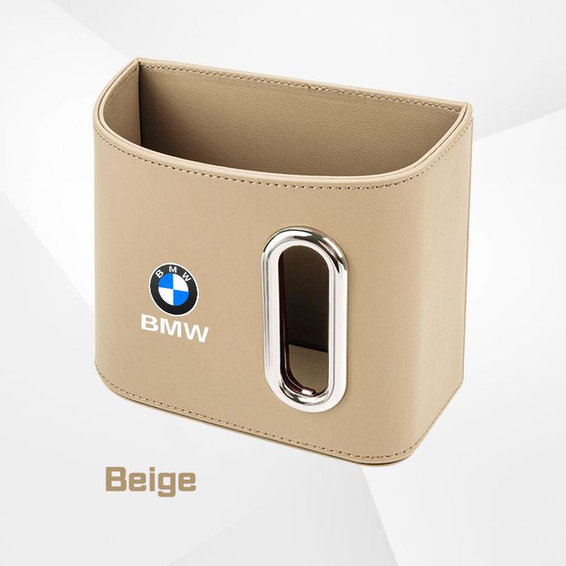 AAAOS1 Leather Car Door Storage Box For BMW X1X3X4 X5 X6 X7 1 3 5 7 Series E70 E87 F40 F48 G20 G30 Tissue Holder Backrest Organizer Bag