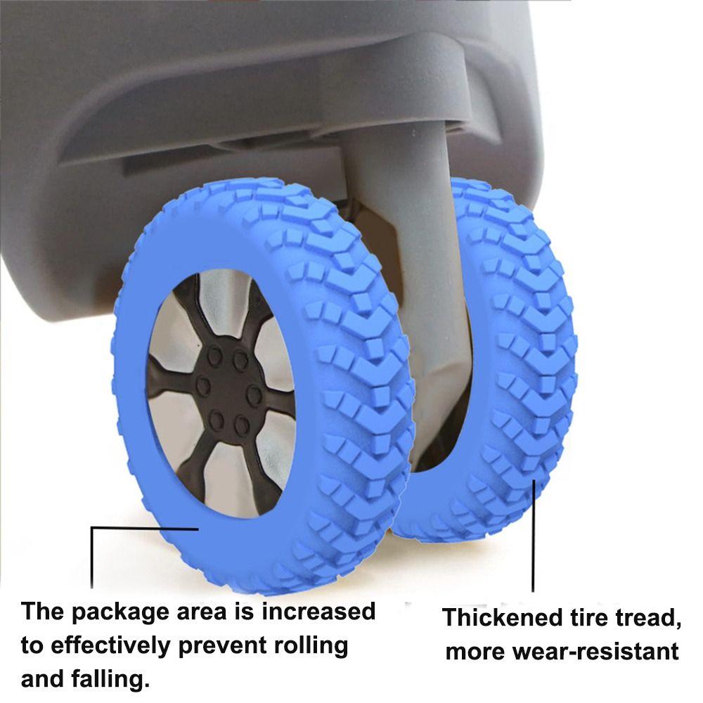 8PCS/Set Silicone Suitcase Wheels Protection Cover Trolley Box Casters Cover Luggage