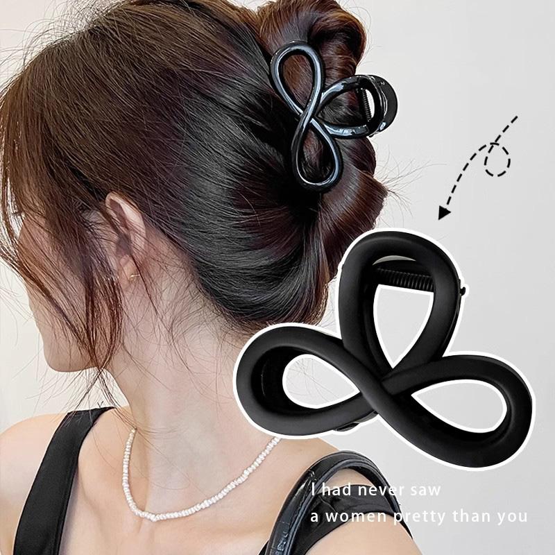 Solid Hollow Bow Hair Claws For Women Girls Sweet Hair Ornament Back Head Hair Clips Headband Hair Accessories