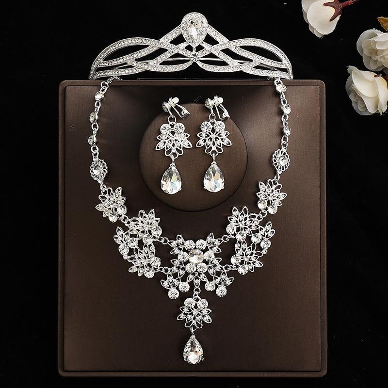 Свадебный комплект «Сказка»: Корона, ожерелье и серьги — идеально для свадьбы или дня рождения