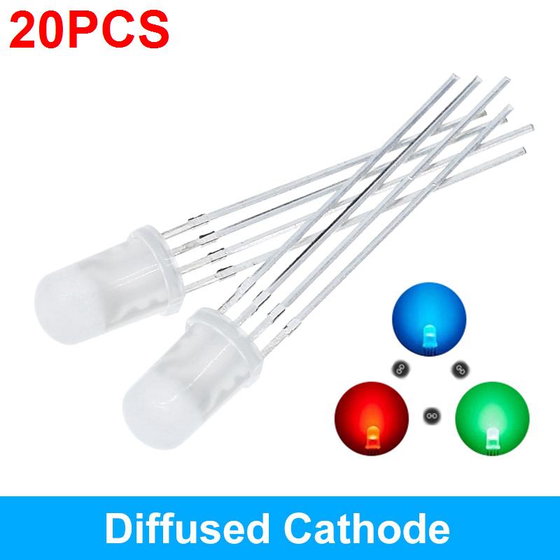 10/20/50pcs Multicolor 4pin 5mm RGB Led Diode Light Lamp Tricolor Round Common Anode LED F5 Light Emitting Diode Red Green Blue