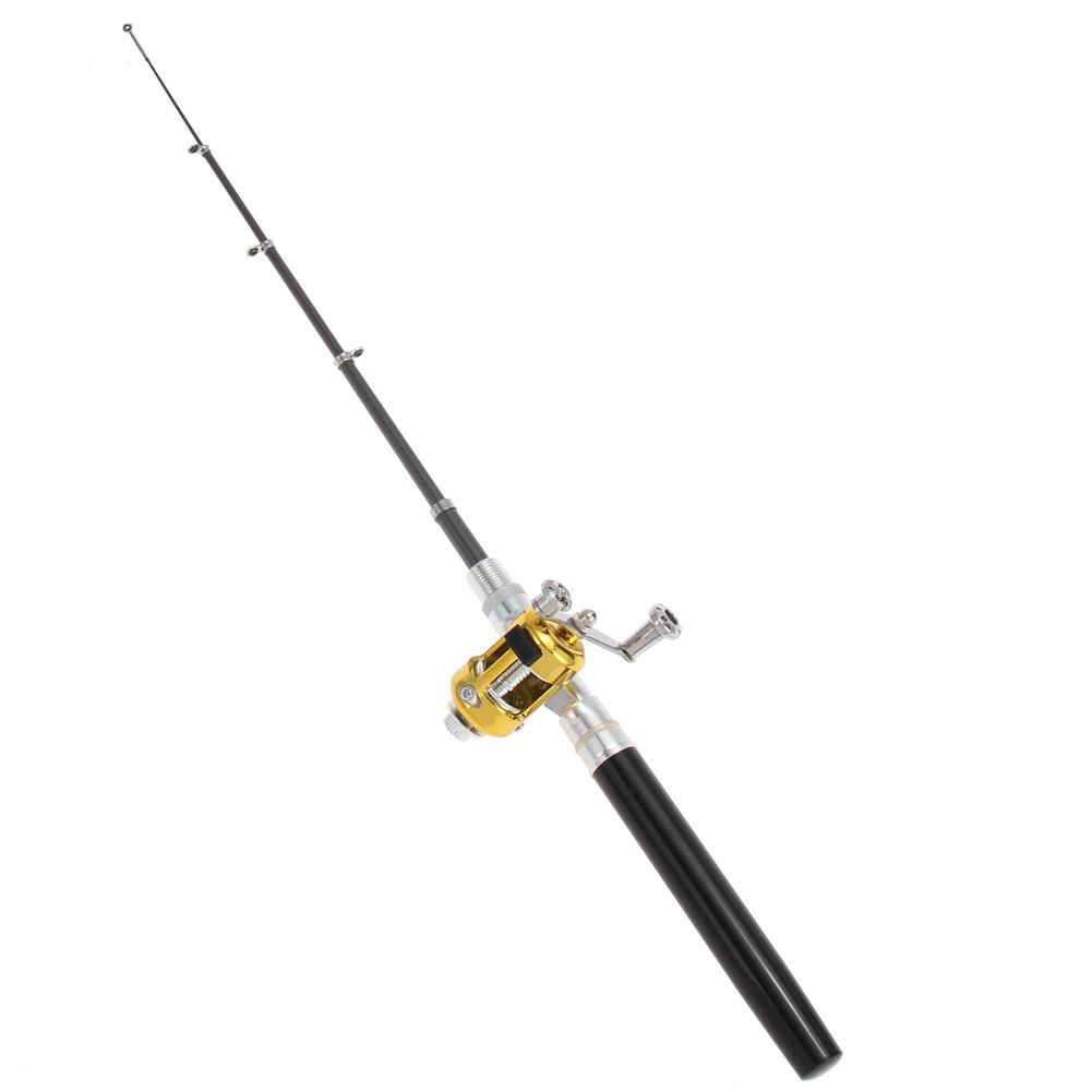 Fishing Rod Reel Combo Set Mini Telescopic Pocket Pen Fishing Rod Pole Fish Rod+Reel Pen Fishing Pole Kit Fishing Gear