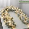 Рождественская белая флокированная лента с украшениями для плетеной мебели, окон и дверей