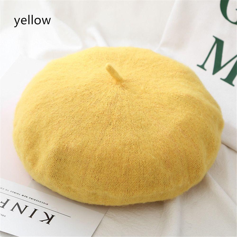 Women Wool Beret Hats Winter French Hat Girls Solid Color Fashion Autumn Winter Beret Hat For Women Flat Cap Hat Felt Berets