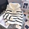 Свитер, пуловер, женское нижнее белье на весну и осень, новинка 2023 года, подкладка в полоску на молнии, короткий стиль, популярный женский свитер премиум-класса