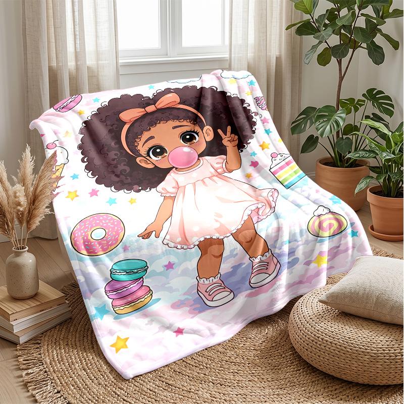 Crowned Fairy with Pink Wings blanket Personalized Name Flannel Blanket Soft Cozy Plush Throw for Sofa Bed Lightweight Home Decor