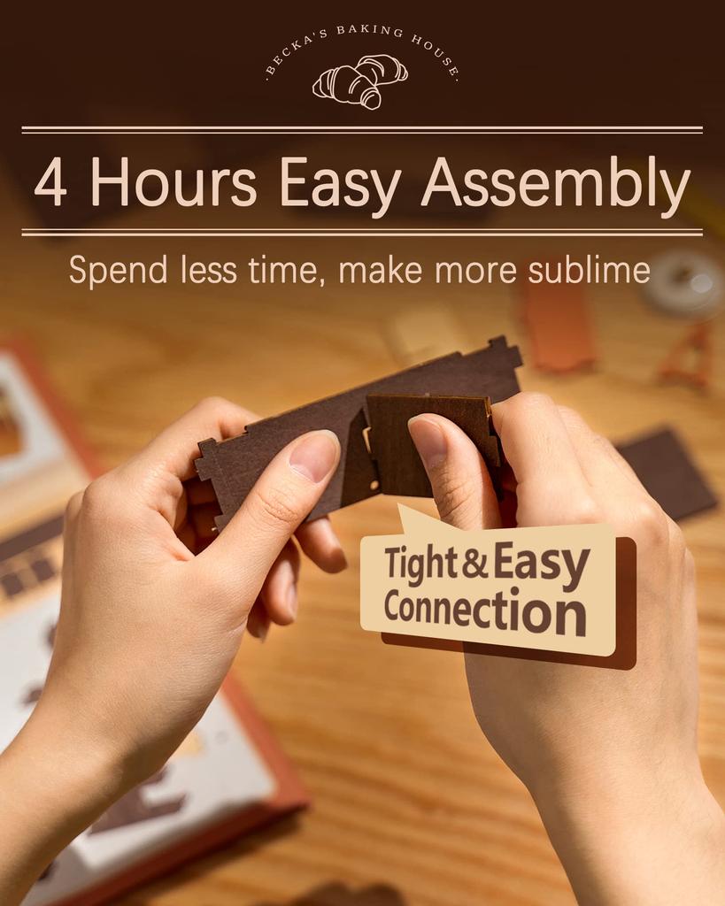 Robotime Миниатюрный кукольный домик, набор для моделирования, миниатюрный домик со светодиодной подсветкой, сделай сам, ручная работа, подарок на романтический день, день рождения, выпечка Beccas, выпечка