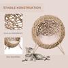 Rattan Elevated Cat Bed House Kitten Basket Ball-Shaped Pet Furniture w/ Removable Cushion - Natural