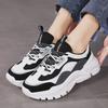 Women's 2024 Spring/Summer White Dad Sneakers - Versatile Casual Fashion with Thick-Sole Platform