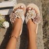 New Large Platform Flip-flops Solid Color Flower Fashion Retro Flip-flops