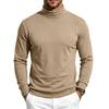 Men's Turtleneck Thermal Long Sleeve T-Shirt Wool Fleece Half Turtleneck Base Layer Top