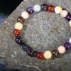 Браслет Овен Аквамарин, аметист, бордовый гранат, гранат, солнечный камень, кальцит, кровавый камень, красный агат, зеленый авантюрин