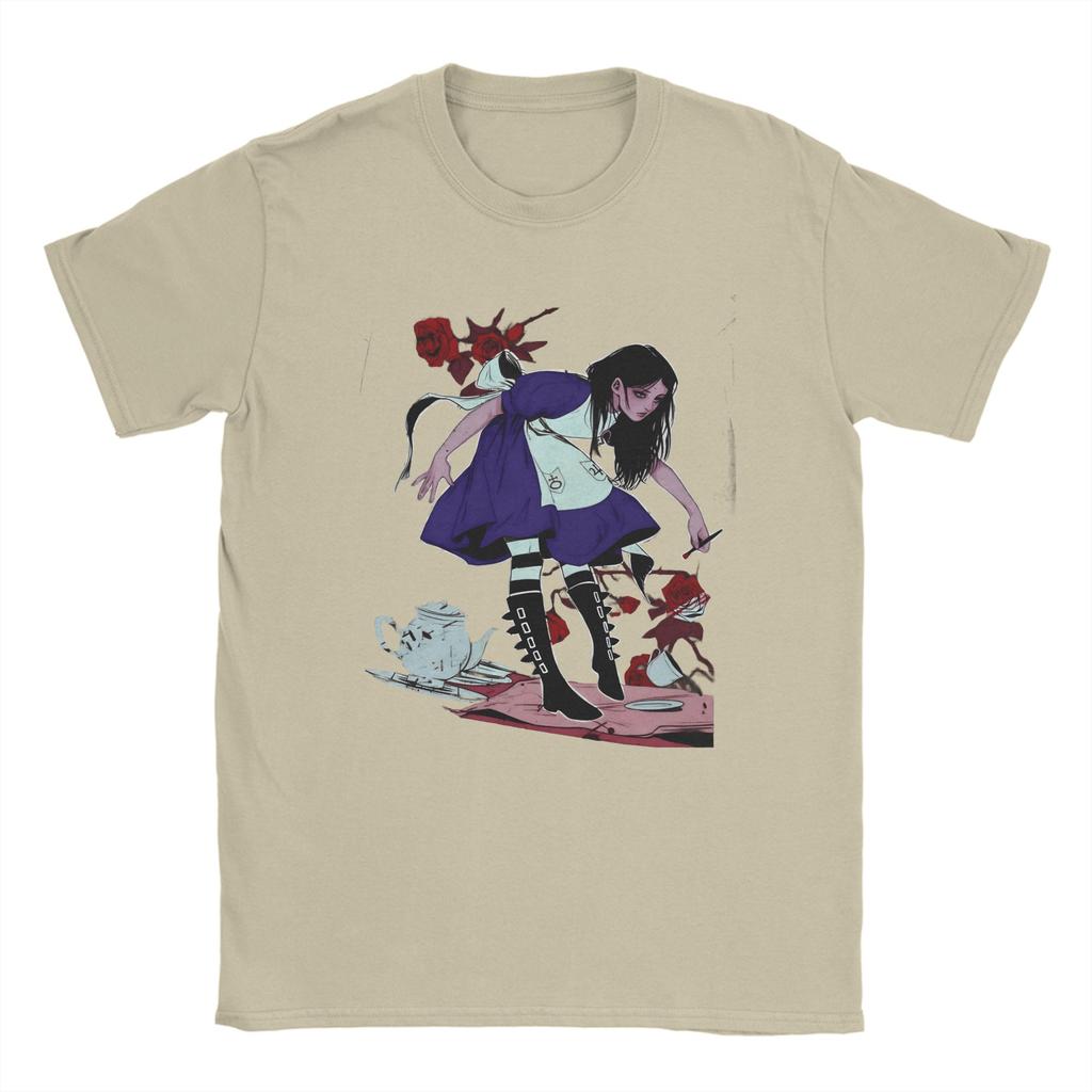 Унисекс Игровые Футболки AAlice Madness Returns 100% Хлопок Топы Винтажные С Коротким Рукавом С Круглым Вырезом Футболки для Взрослых