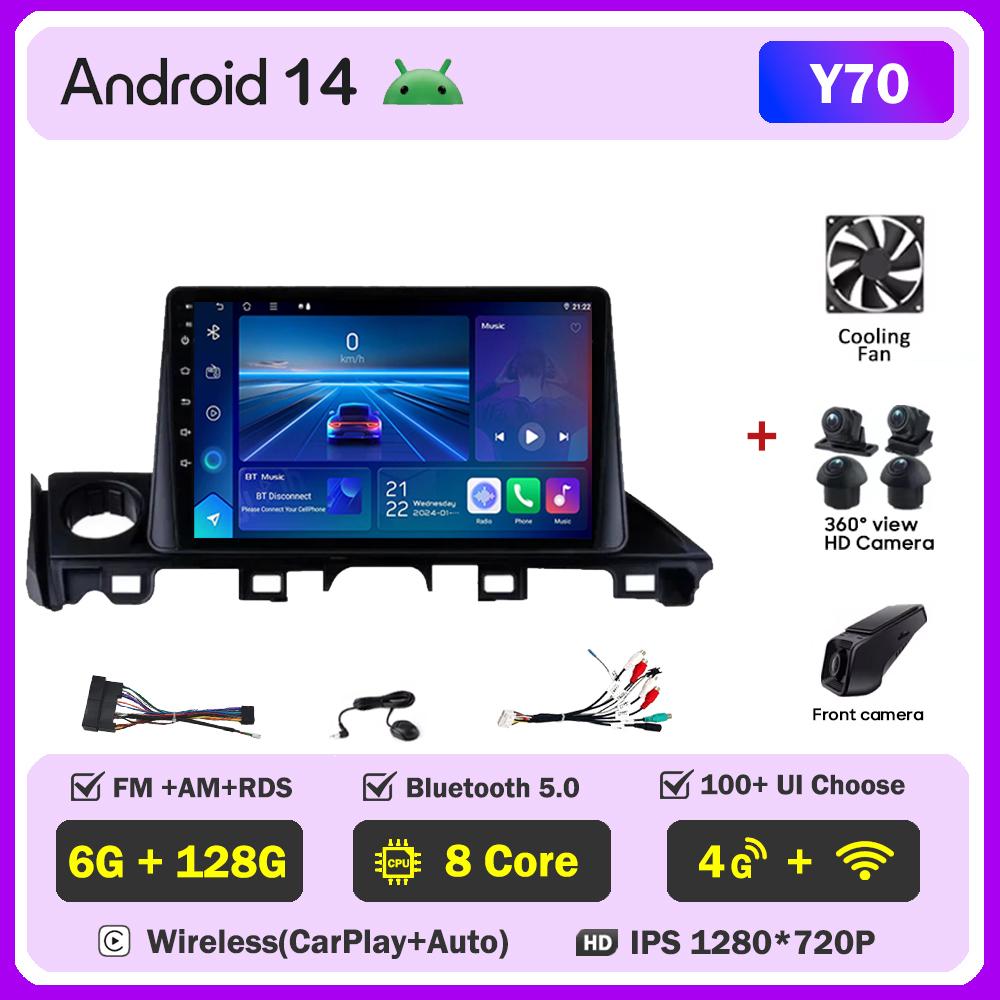 Автомобильный видеоплеер для Mazda CX5 Mazda 6 Atenza 3 2016-2018 Carplay Android 14 авто радио интеллектуальная система GPS навигация Wifi