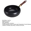 Traditional Forged Iron Wok with Wooden Lid Non-Stick Uncoated Iron Pan Japanese Cookware for Gas Induction & Electric Stoves