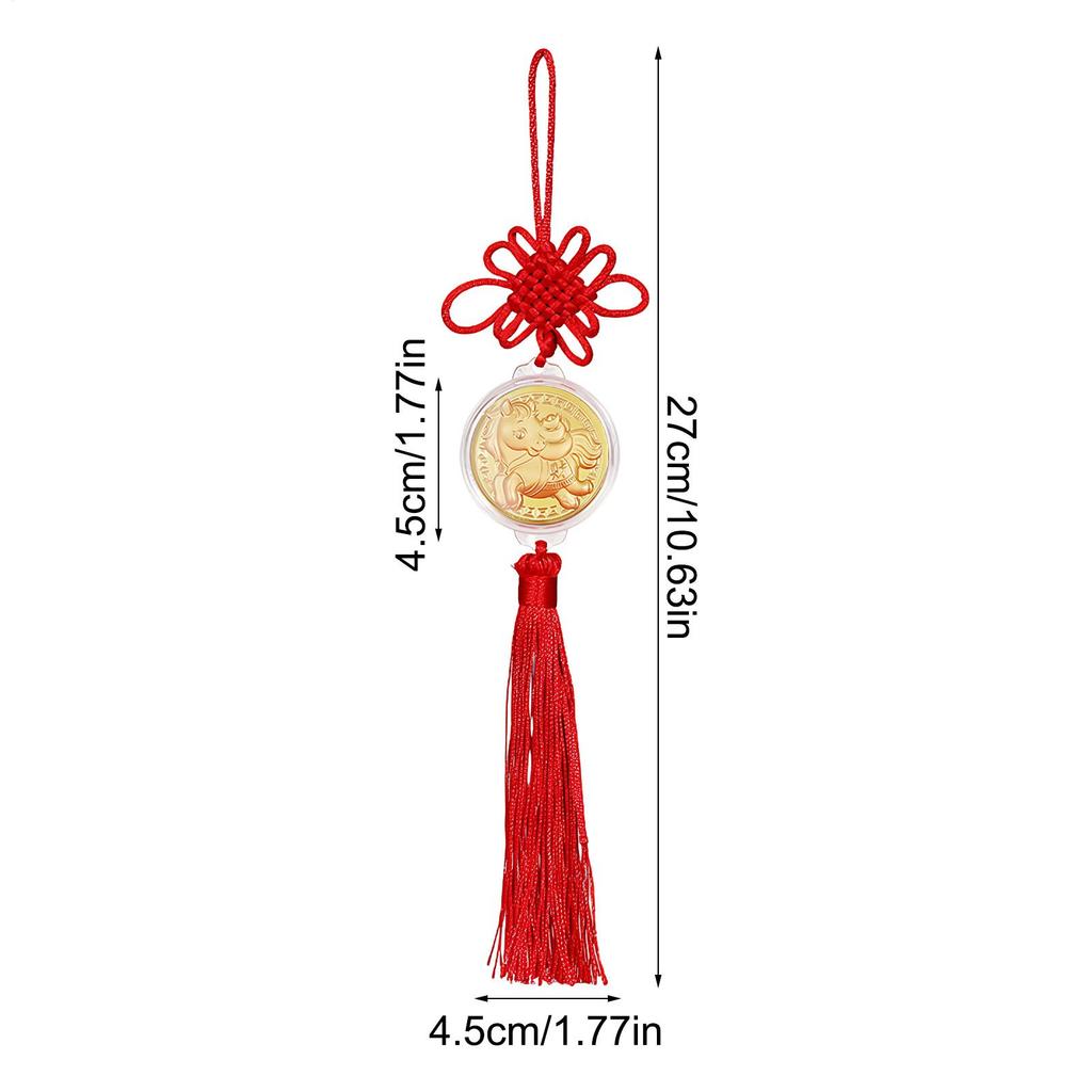 Шарм Лошадь на Китайский Новый год 10 штук Золотые украшения для дома с кисточкой и узлом Китайское новогоднее украшение Лошадь для машин сумок магазина