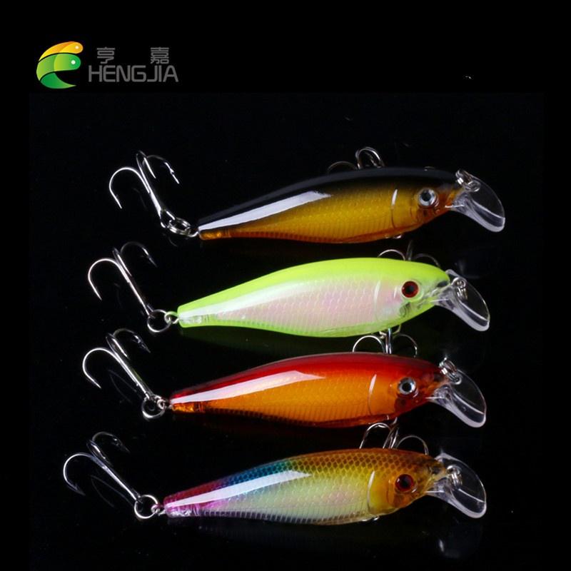 HENGJIA 12.6g/8.5cm Crankbait Hook Freshwater Pike Trout Fishing Lures Tackle 4pcs