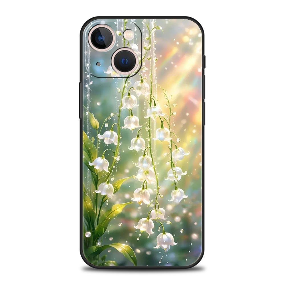 Прозрачный цветочный чехол-бампер Ландыш для iPhone 17 16 15 14 13 12 Pro Max 11 Pro Max 17 AIR Plus Мягкий ТПУ Корпус Сумки