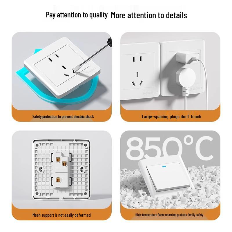 International Electric 1-Gang 4-Way Wall Switch Panel with Triple Button for Bedside Lamp