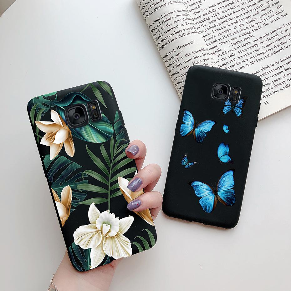 For Samsung Galaxy S6 S7 edge Case Cute Love Heart Flower Silicone TPU soft cases cover For Samsung S6 S7 S 6 7 edge phone Case