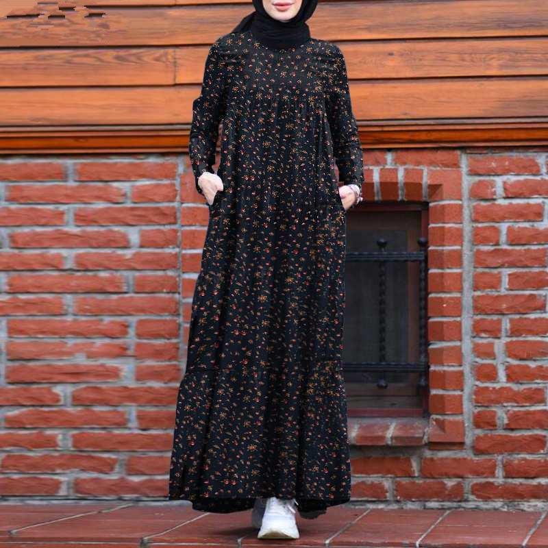 2025 Women's Middle Eastern Floral Vintage Cotton Linen Dress