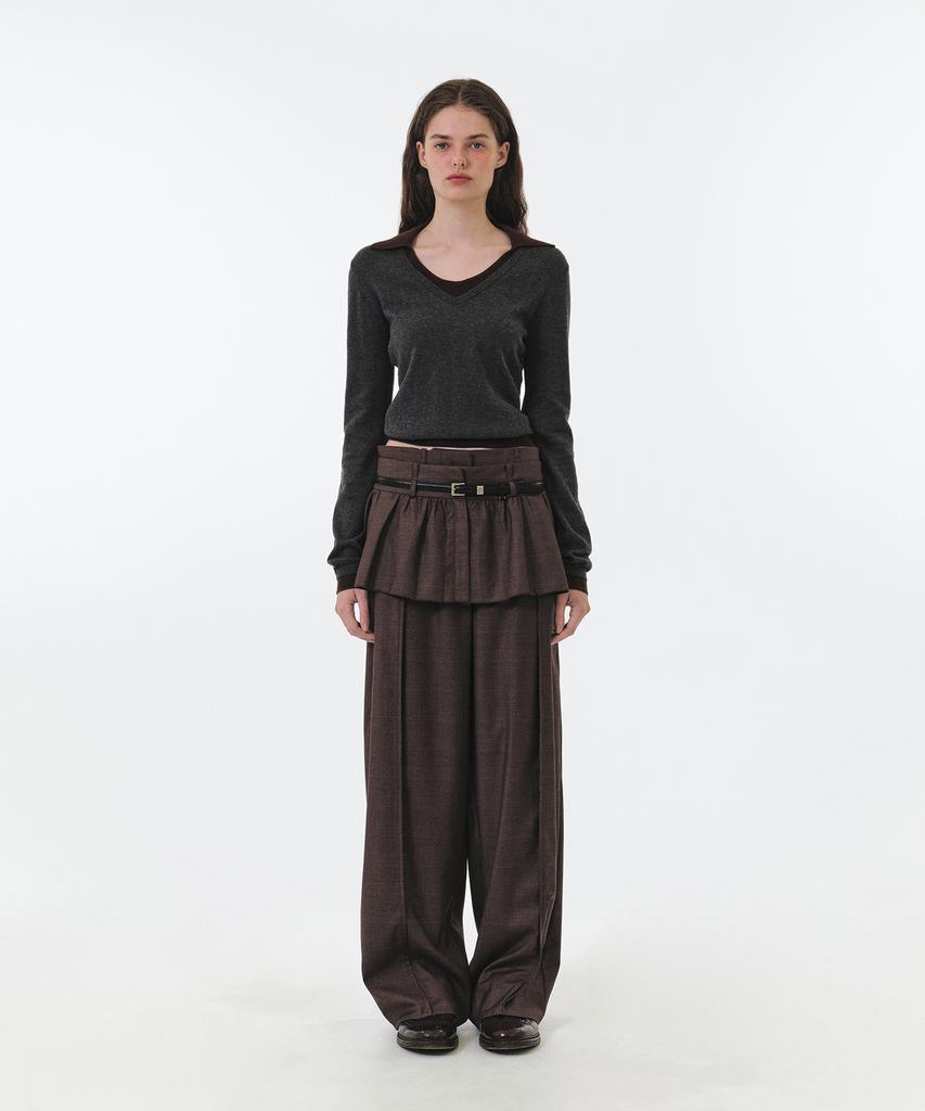 GROVE Marina Pants (Brown Check)
