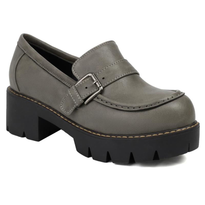 Fashion Low Heels Pumps Loafer Shoes Woman Gray Black Women's Heeled Casual Buckle Party Office Shoes Ladies Large Size Footwear