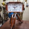 Handmade Antique Style Wooden Clock with Wooden Tripod  38.1 Cm