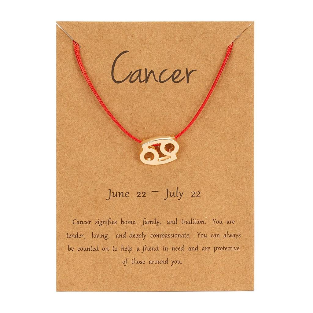 Элегантный браслет из черного и красного плетеного шнура с символами 12 знаков зодиака для Льва и Девы