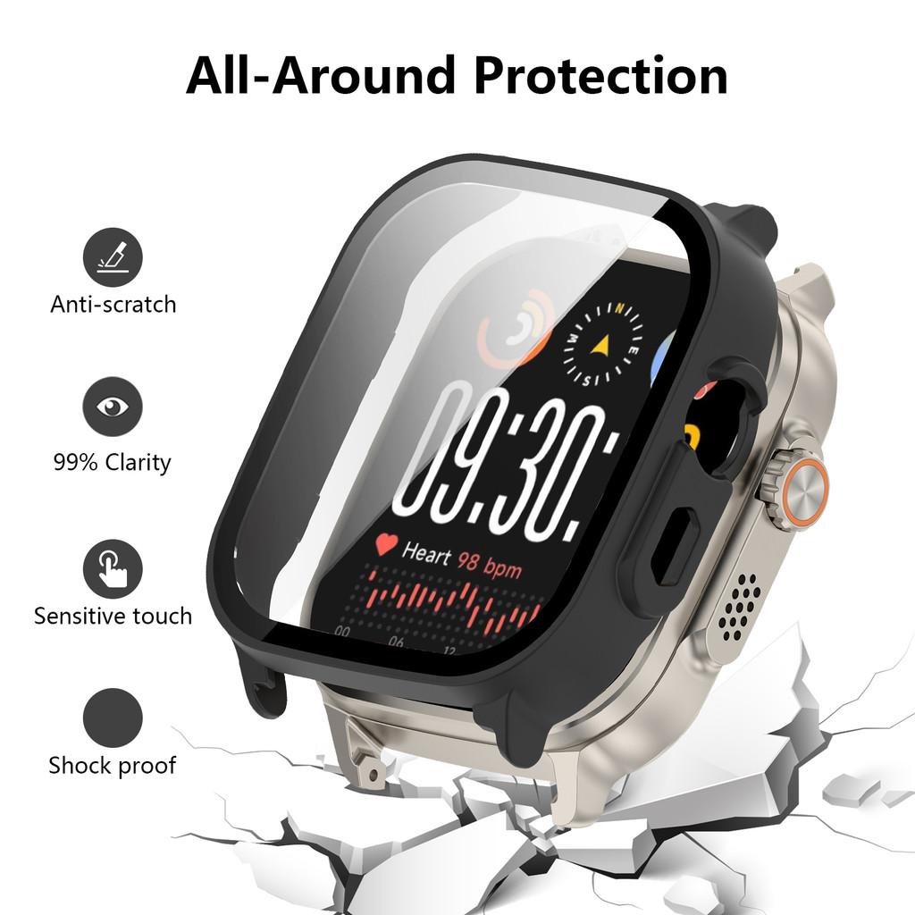 For Realme Watch5 PC Case with Tempered Glass Screen Protector and Silicone Strap Band Full Protection Cover for Realme