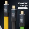 Кабель Type C - USB C PD 100 Вт для быстрой зарядки 20 Гбит/с, кабель USB Type C для iPhone 15 MacBook MateBook Samsung S21