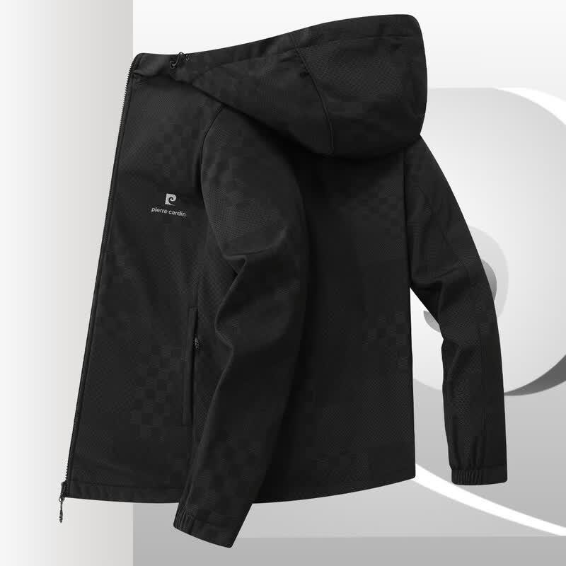 Pierre Cardin Мужская утепленная софтшелл куртка с капюшоном и флисовой подкладкой