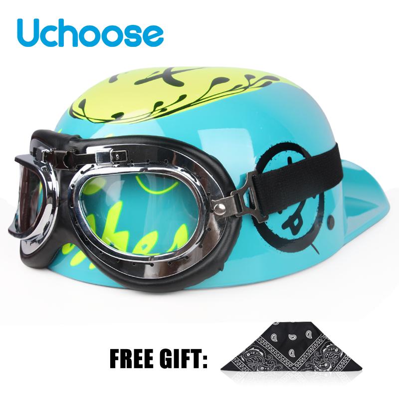 Винтажный шлем Uchoose с открытым лицом, полушлем для мотокросса, скутер, крейсер, чоппер, бейсбольная кепка, шлем, летняя езда