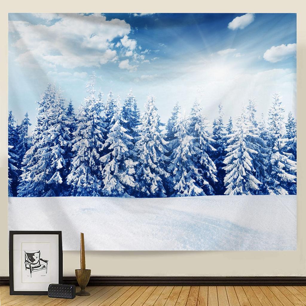 Гобелен Рождественская снежная сцена серии фон висит ткань дома гостиная спальня прикроватный настенный гобелен