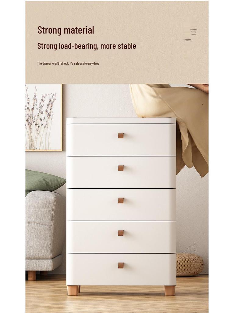 Multi-Layer Movable Storage Cabinet with Wood Lid & High-Value Design for Living Room